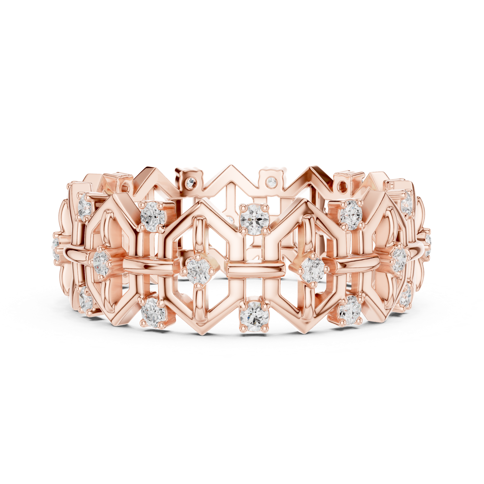Gold Ring R29, Rose Gold, view 3