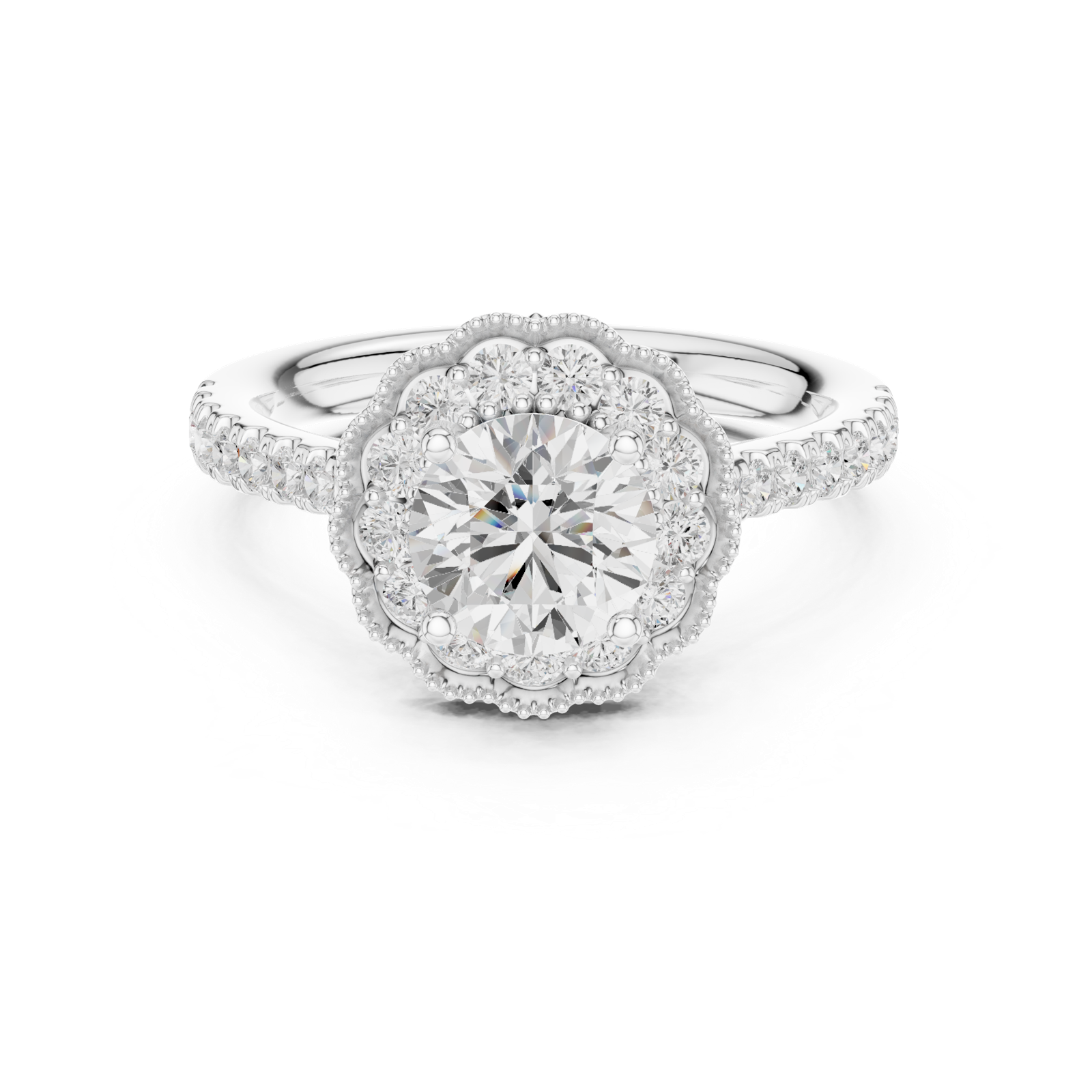 Gold Ring DDLR-665, White Gold, view 4