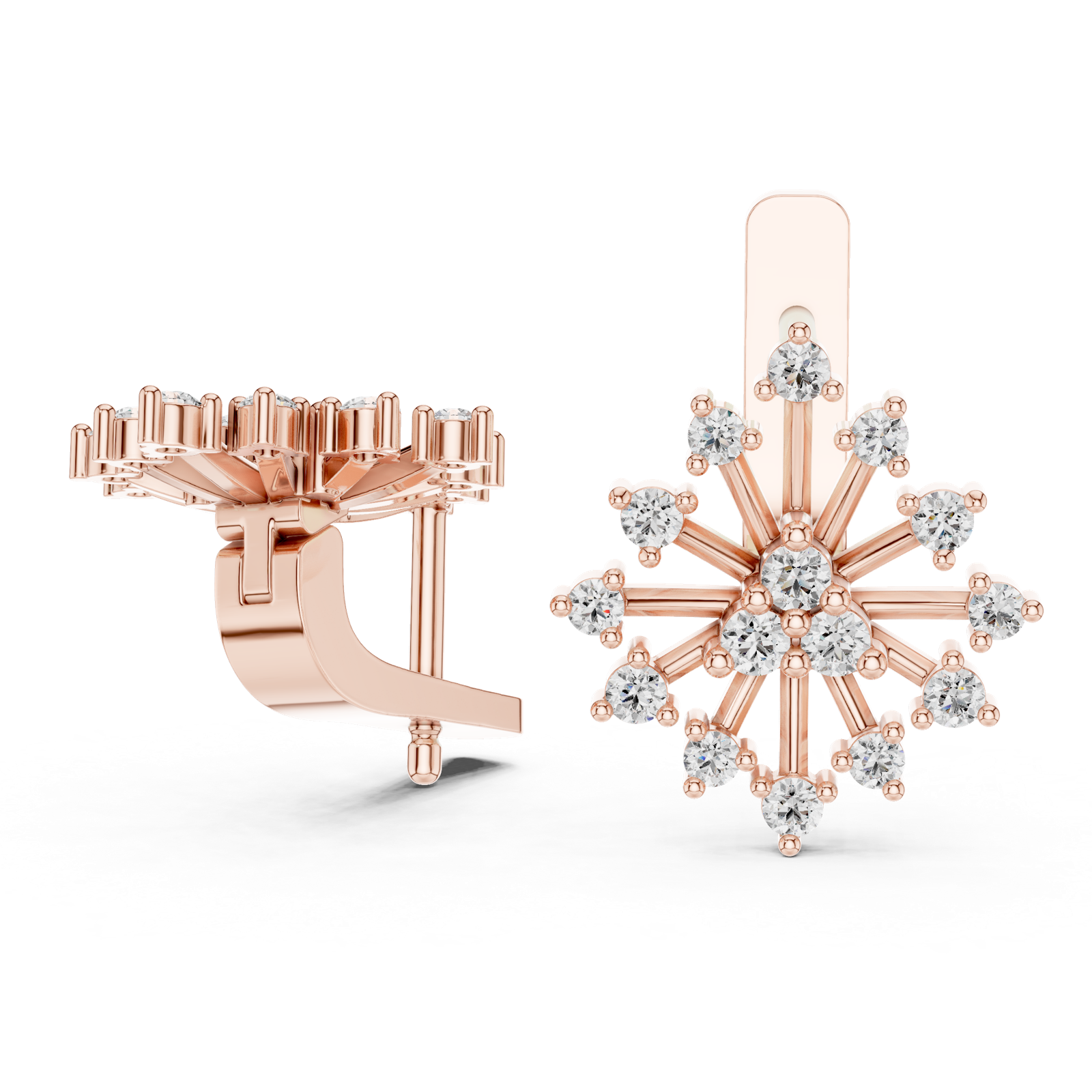Gold Earrings L03-11, Rose Gold, view 1