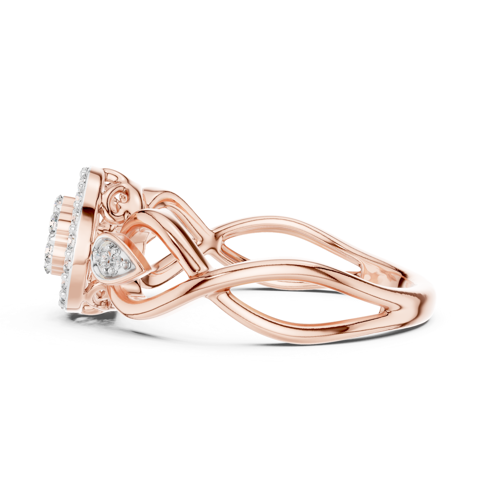 Gold Ring 12-10002@L, Rose Gold, view 3