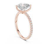 Gold Jewelry L36-16, Heart center stone, Rose Gold, view 1