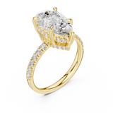 Gold Ring DDLR-259, Pear center stone, Yellow Gold, view 2