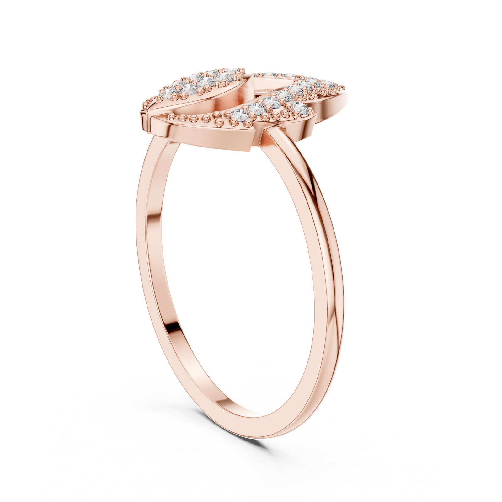 Gold Ring DR-6321, Rose Gold, view 1