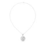 14K Solid Gold Lab Diamond Solitaire Pendant Necklace, White Gold, view 1