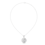14K Solid Gold Lab Diamond Solitaire Pendant Necklace, White Gold, view 1