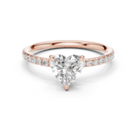 Gold Jewelry L36-15, Heart center stone, Rose Gold