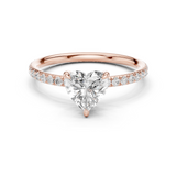 Gold Jewelry L36-15, Heart center stone, Rose Gold