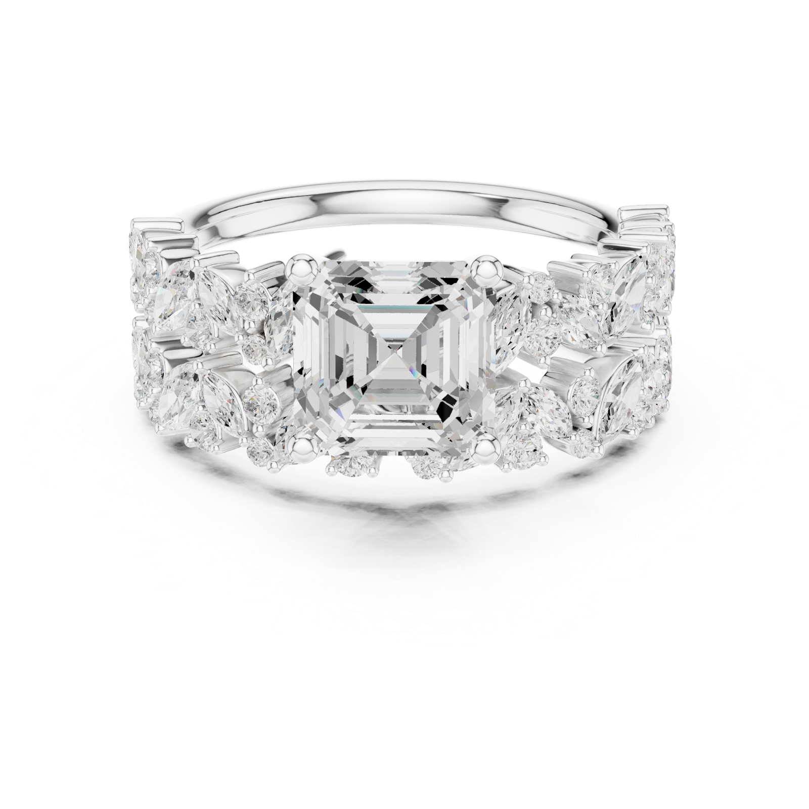 Gold Ring DDLR-940, White Gold, view 4