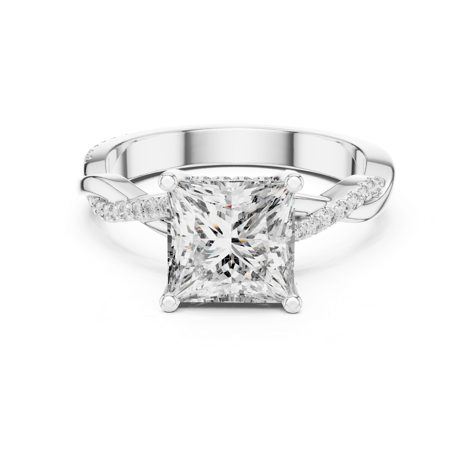 Gold Ring DDLR-160, White Gold, view 4