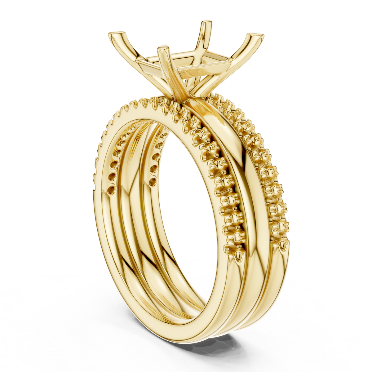 Gold Ring, Emerald center stone, Yellow Gold, view 1