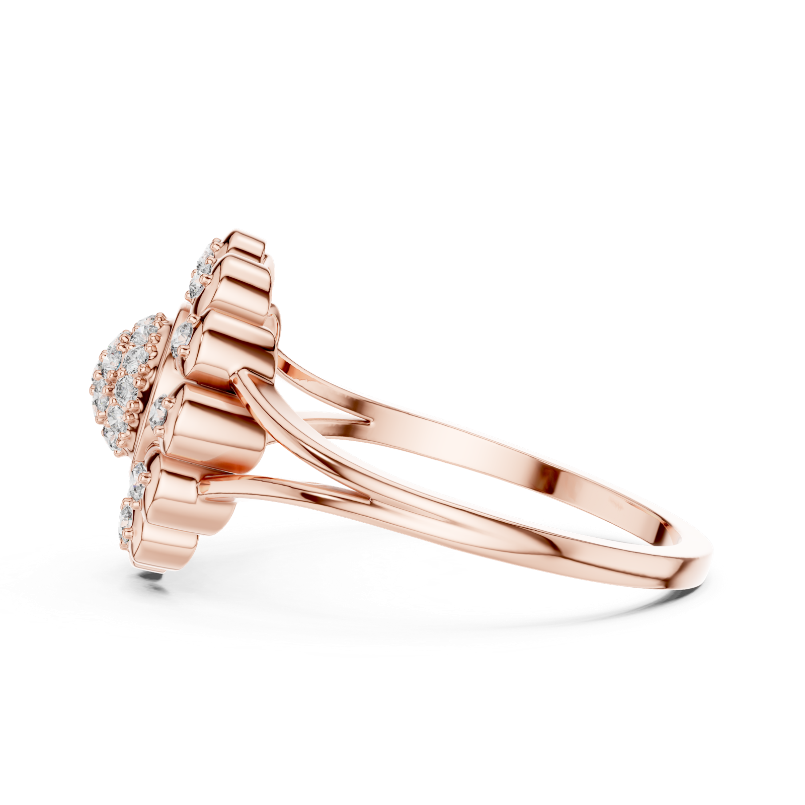Gold Ring DR-6295, Rose Gold, view 3