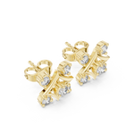 Gold Earrings 9-10012E, Yellow Gold, view 2