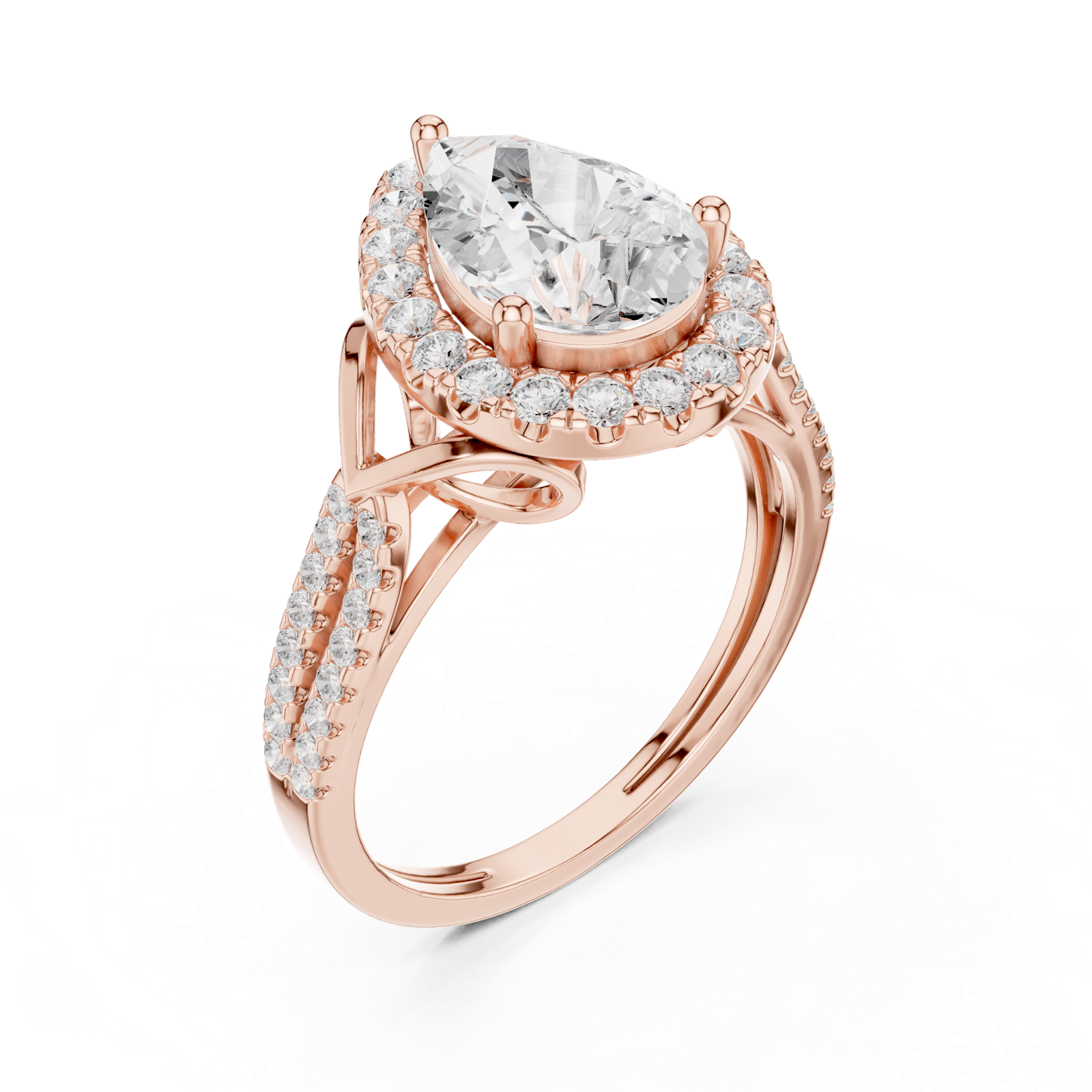 Gold Ring DDLR-397, Rose Gold, view 2