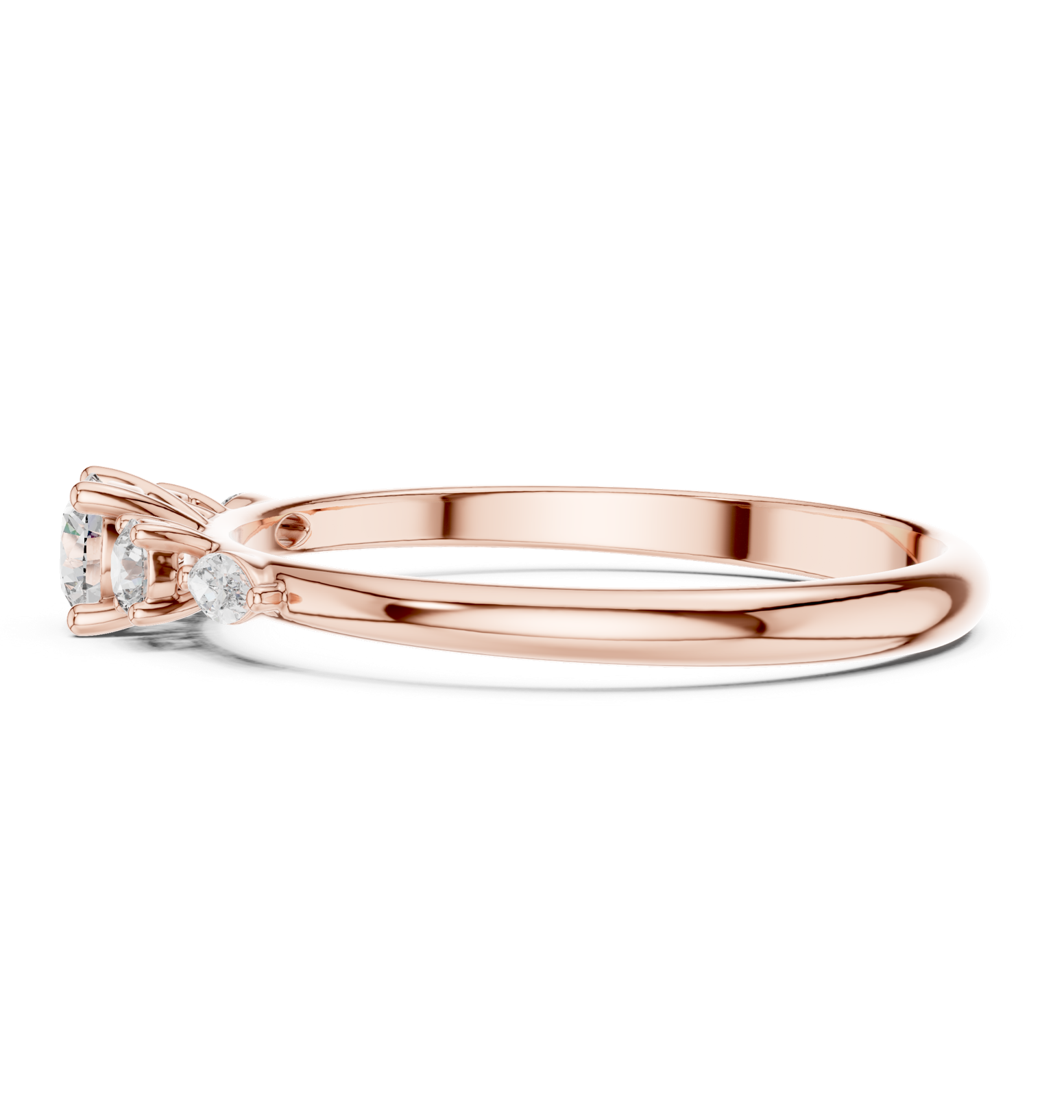 Gold Ring HLR-89, Rose Gold, view 3