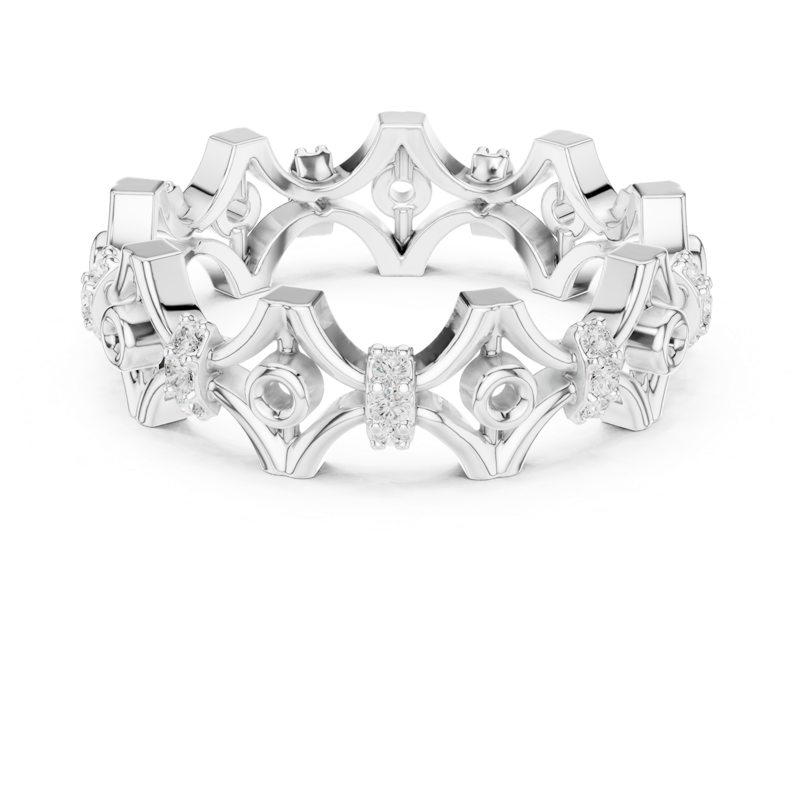 Gold Ring R47, White Gold, view 4