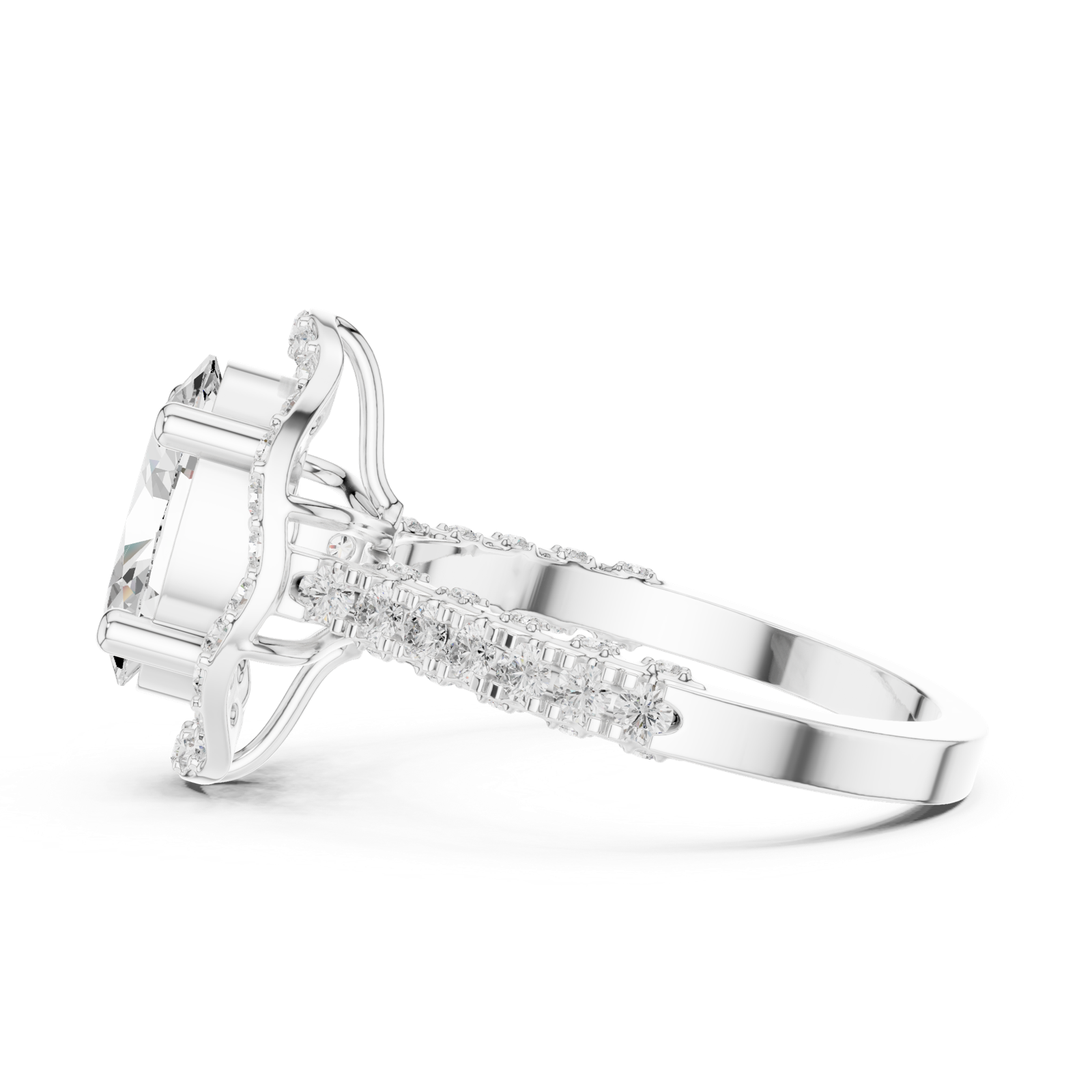 Gold Ring DDLR-410, White Gold, view 3