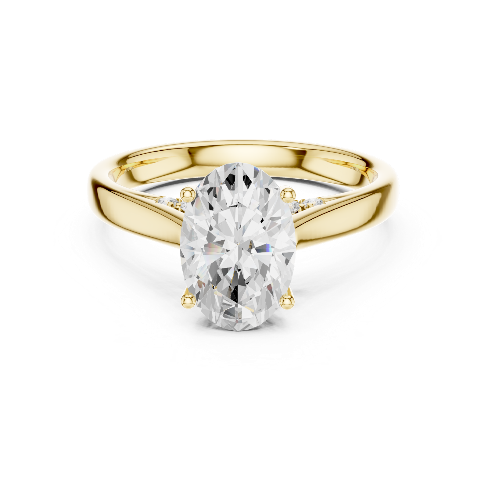 Gold Jewelry L36-18, Oval center stone, Yellow Gold, view 4