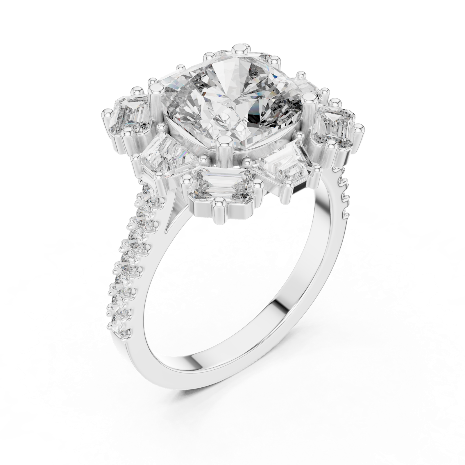 Gold Ring DDLR-179, White Gold, view 2