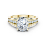 Gold Ring, Oval center stone, Yellow Gold