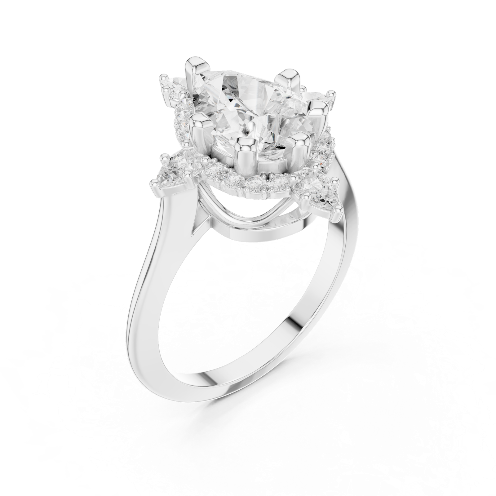 Gold Ring DDLR-412, White Gold, view 2