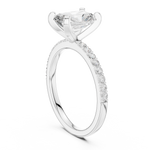 Gold Ring DDLR-040, Radiant center stone, White Gold, view 1