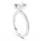 Gold Ring DDLR-040, Radiant center stone, White Gold, view 1