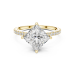 Gold Jewelry L36-16, Princess center stone, Yellow Gold, view 4