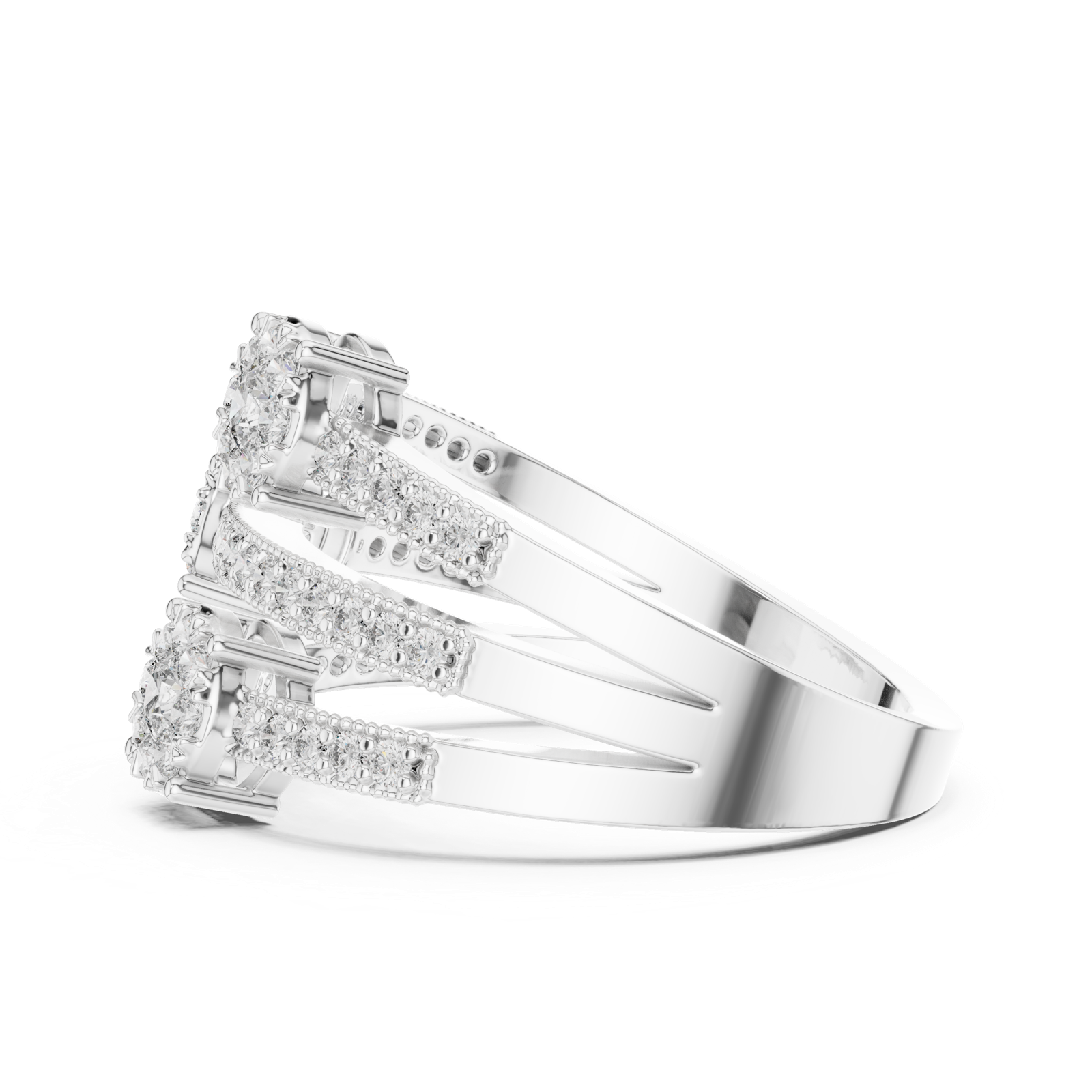 Gold Ring 19-120020L, White Gold, view 3