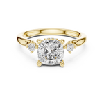 Gold Ring DDLR-164, Cushion center stone, Yellow Gold, view 4