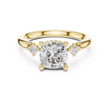 Gold Ring DDLR-164, Cushion center stone, Yellow Gold, view 4
