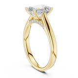 Gold Jewelry, Emerald center stone, Yellow Gold, view 1