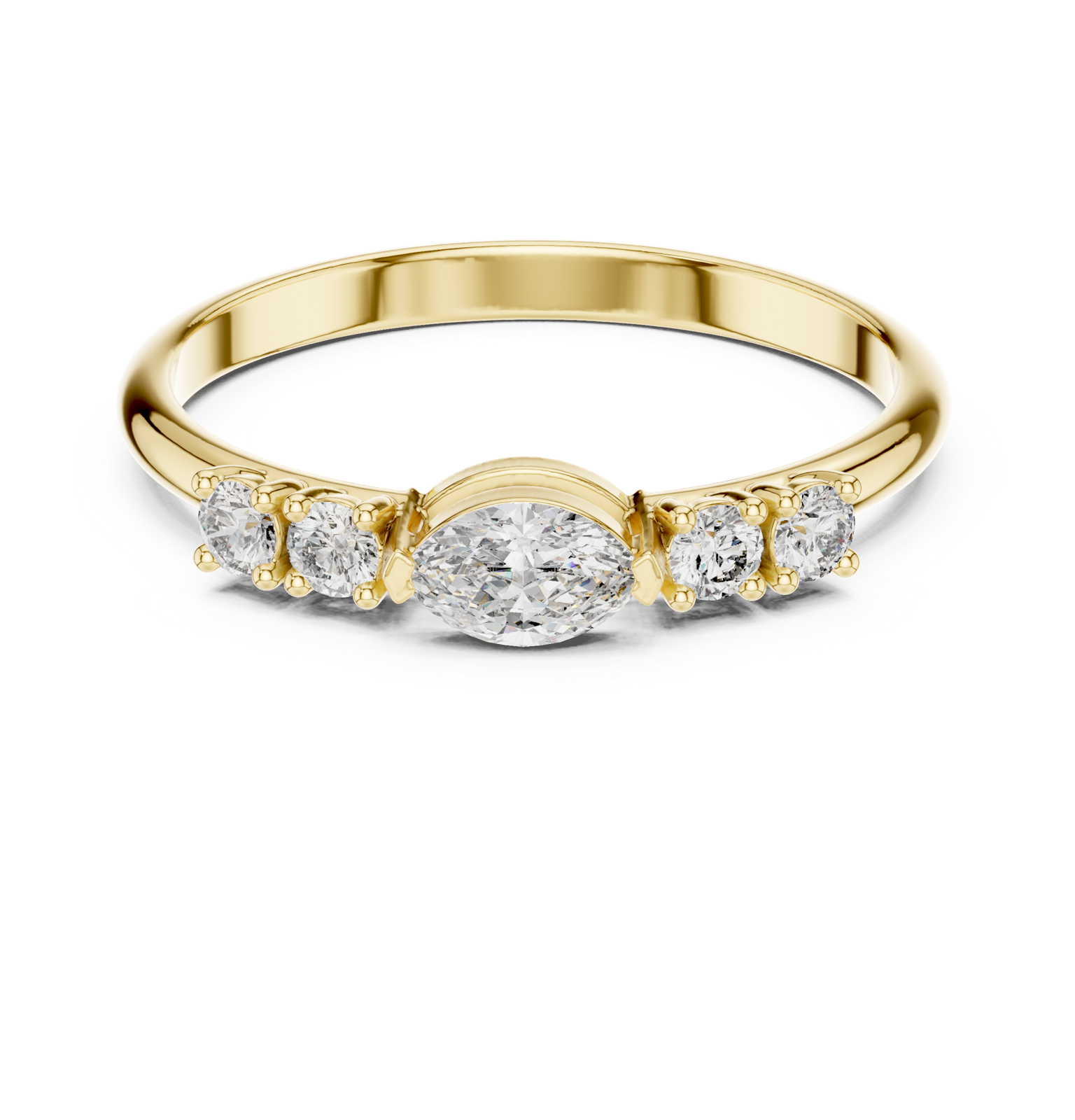 Gold Ring HLR-104, Yellow Gold, view 4