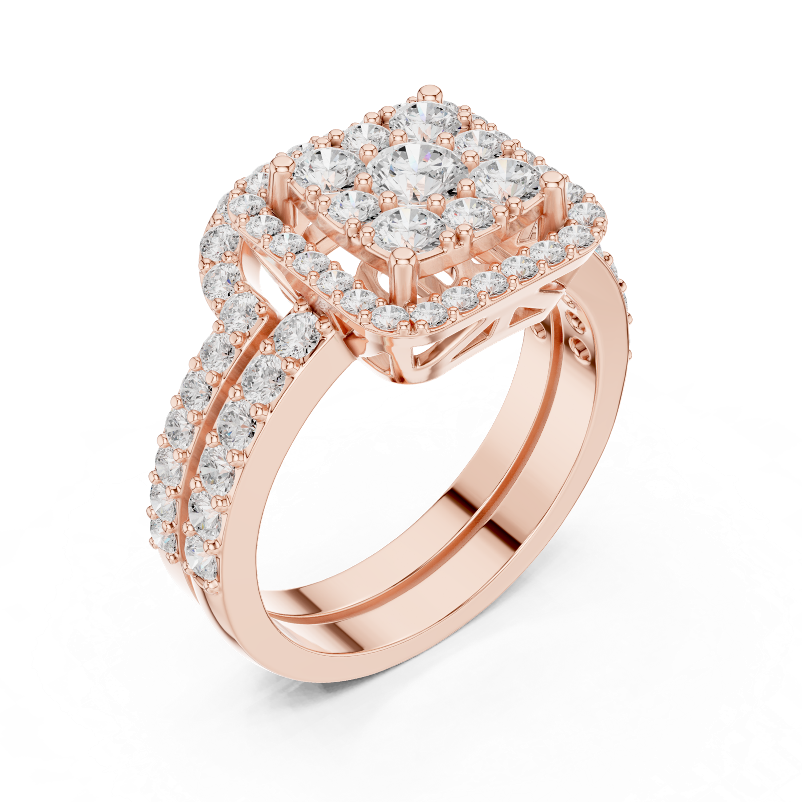 Gold Ring DDLR-583, Rose Gold, view 2