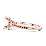 Gold Ring DDLR-177, Round center stone, Rose Gold, view 3
