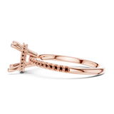 Gold Ring DDLR-177, Round center stone, Rose Gold, view 3