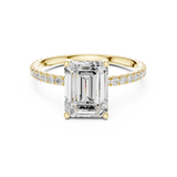 Gold Jewelry, Emerald center stone, Yellow Gold, view 4