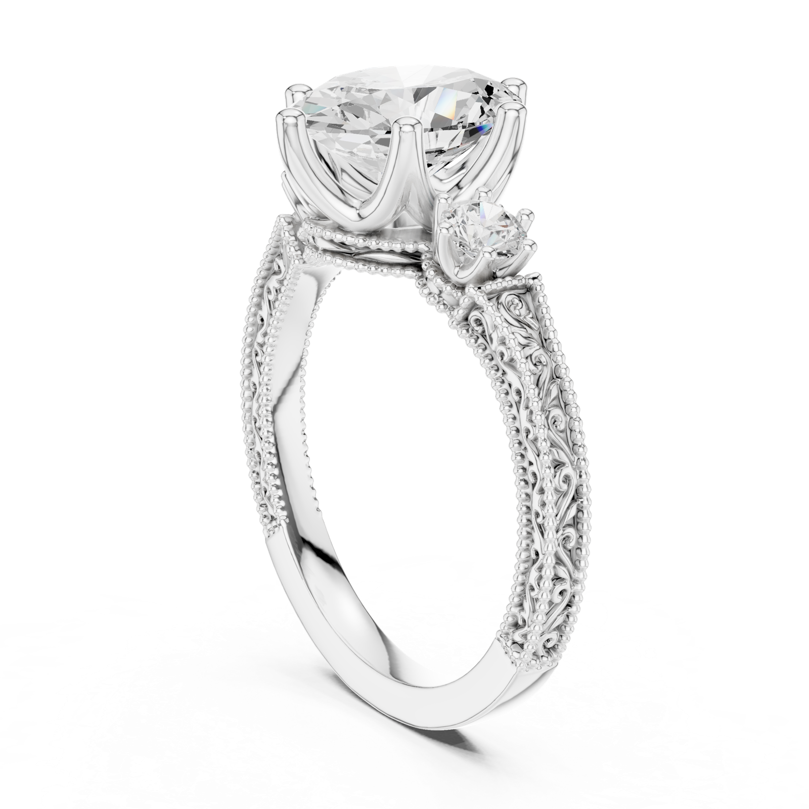 Gold Ring DDLR-282, White Gold, view 1