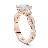 Gold Ring DDLR-281, Round center stone, Rose Gold, view 1