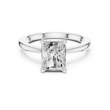 Gold Ring DDLR-032, Radiant center stone, White Gold, view 4