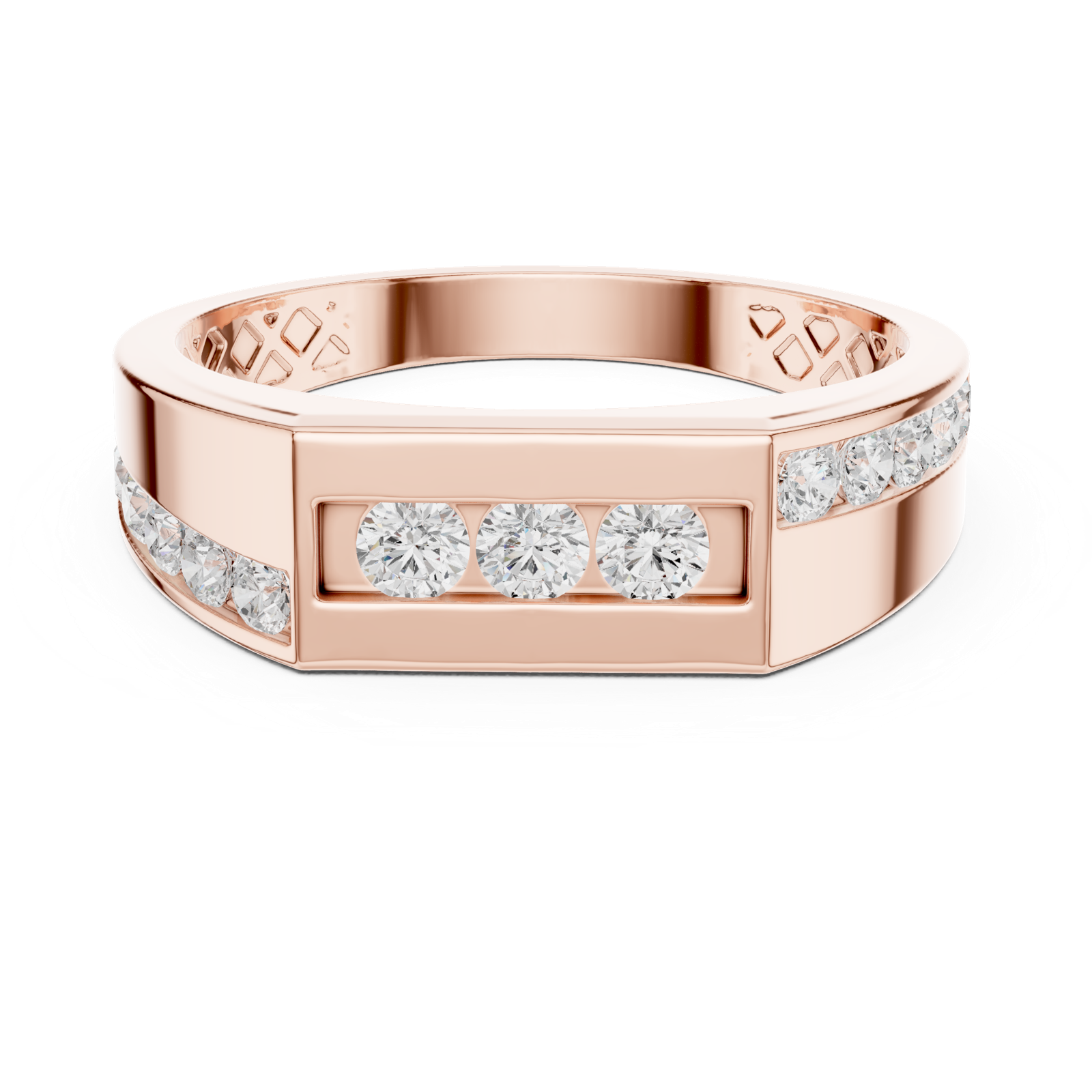 Gold Ring DDLR-389, Rose Gold, view 4