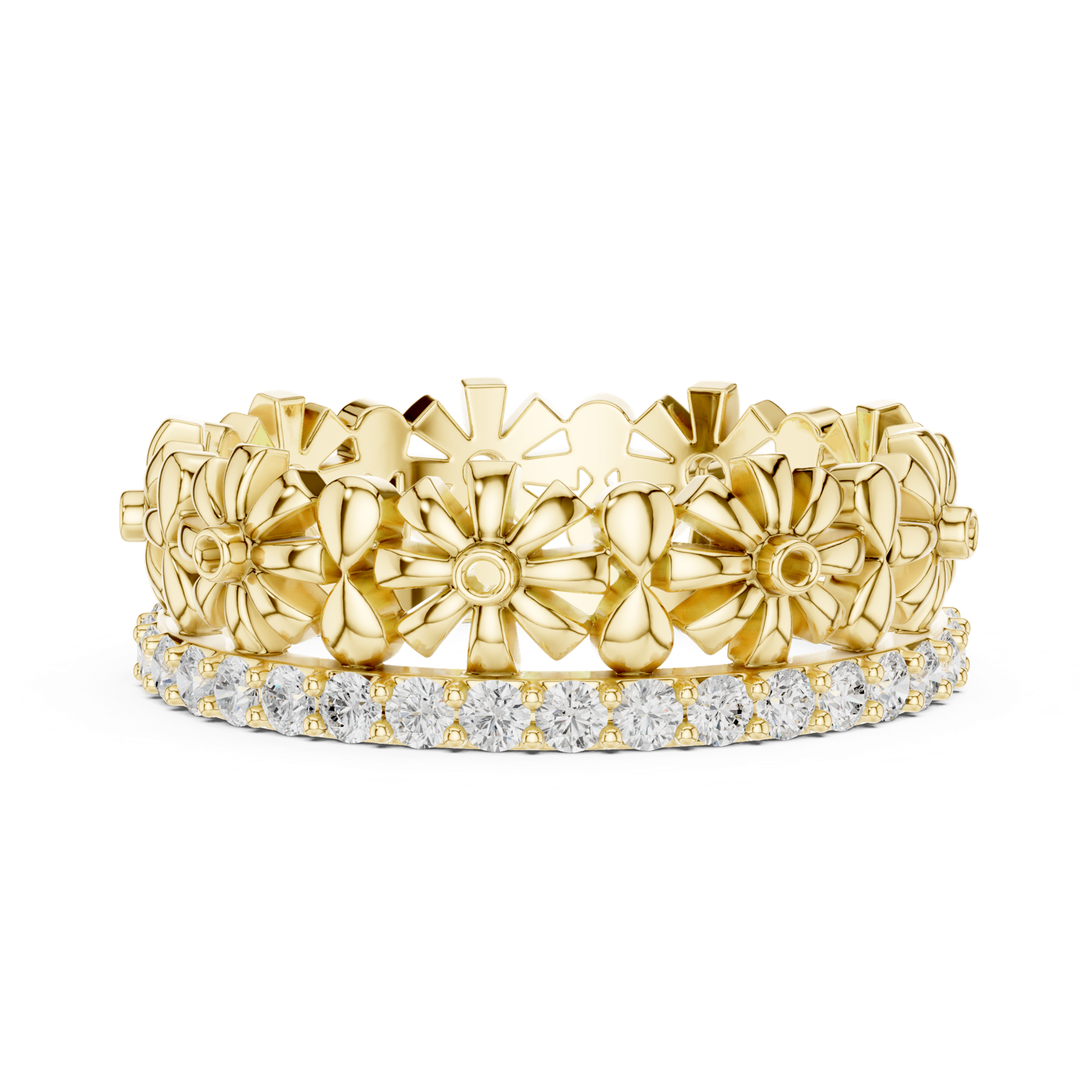 Gold Ring R42, Yellow Gold, view 3