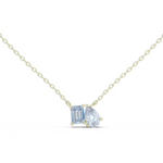 14K Solid Gold Lab Diamond Pendant Necklace, Yellow Gold