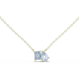 14K Solid Gold Lab Diamond Pendant Necklace, Yellow Gold
