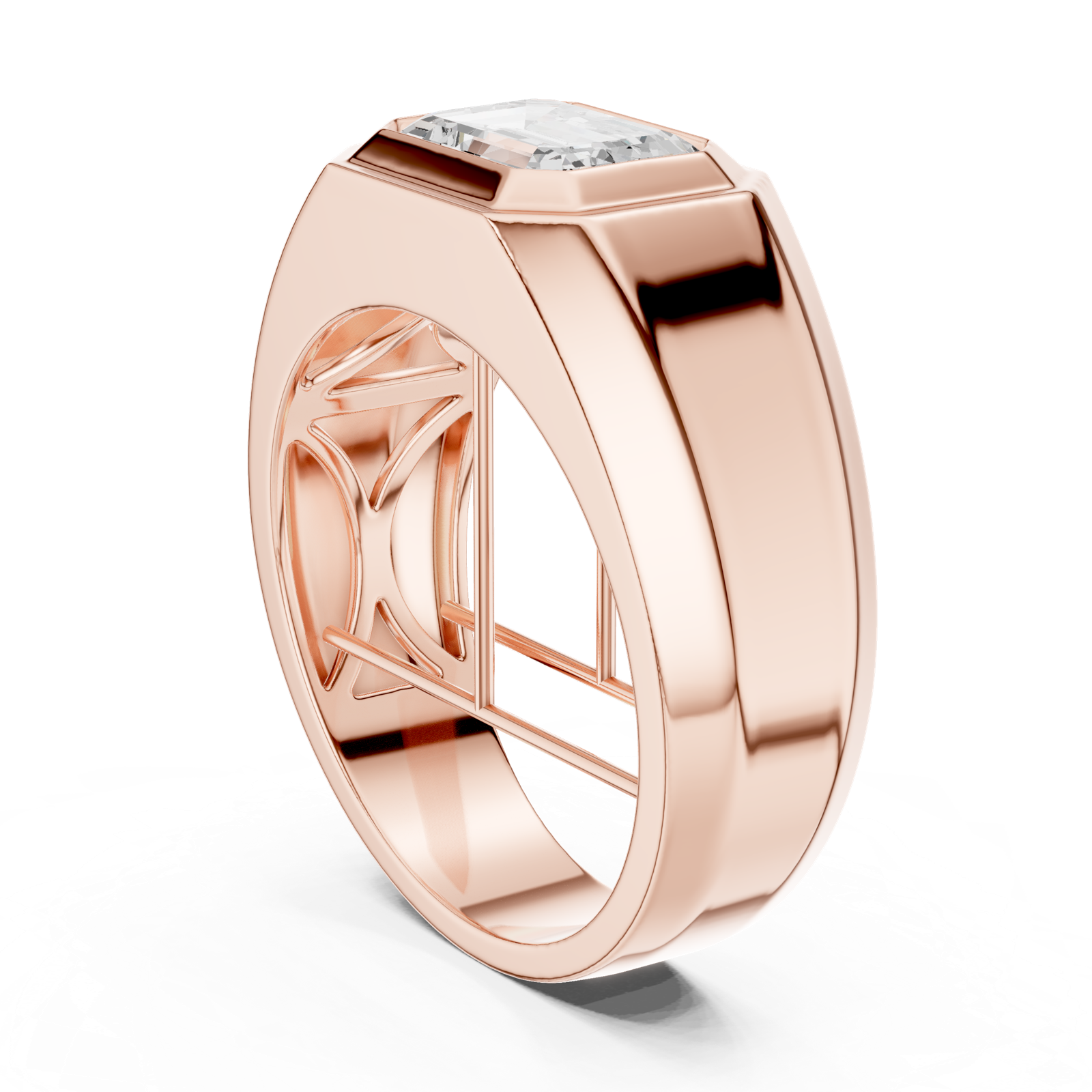 Gold Men's Ring GGR-0015, Rose Gold, view 1