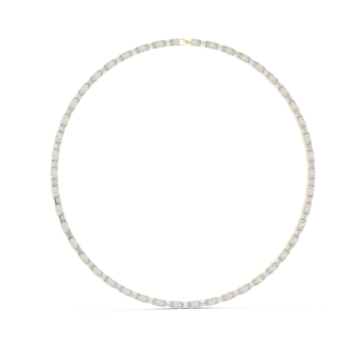 14K Solid Gold Lab Diamond Tennis Necklace, Yellow Gold, view 1