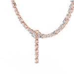 14K Solid Gold Lab Diamond Tennis Necklace, Rose Gold, view 1