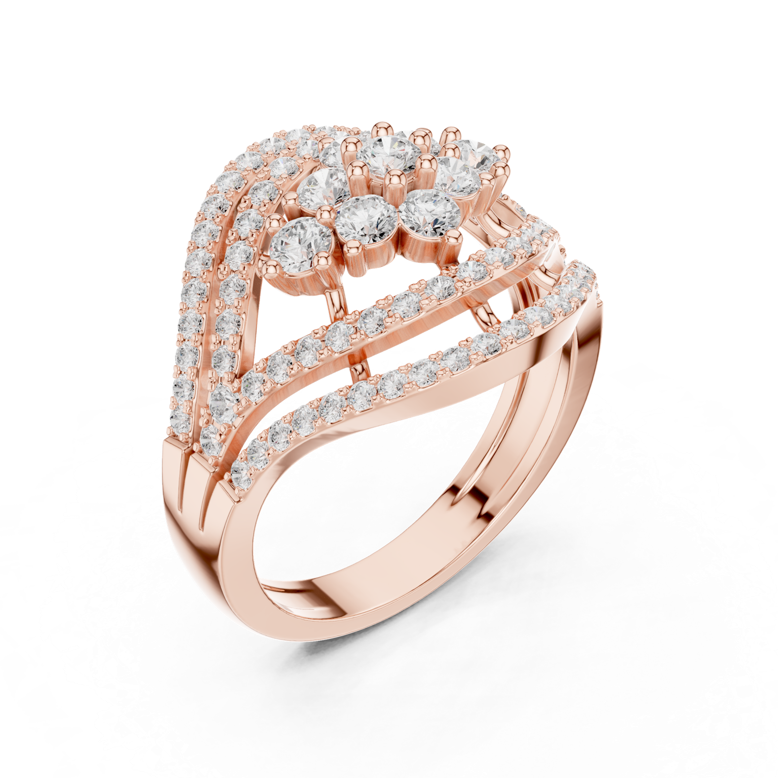 Gold Ring DDLR-763, Rose Gold, view 2