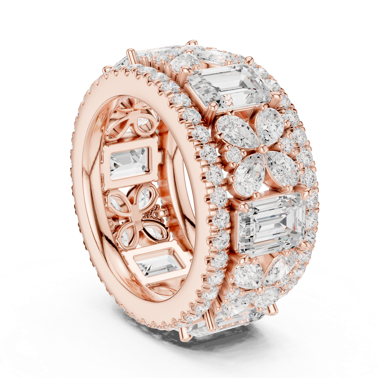 Gold Ring DDLR-305, Rose Gold, view 1