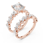 Gold Ring DDLR-443, Asscher center stone, Rose Gold, view 2