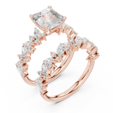 Gold Ring DDLR-443, Asscher center stone, Rose Gold, view 2